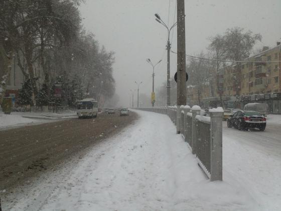 Проспект Шоты Руставели зимой.